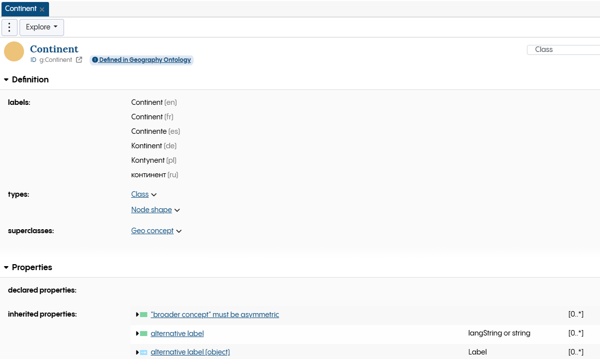 Class Information View