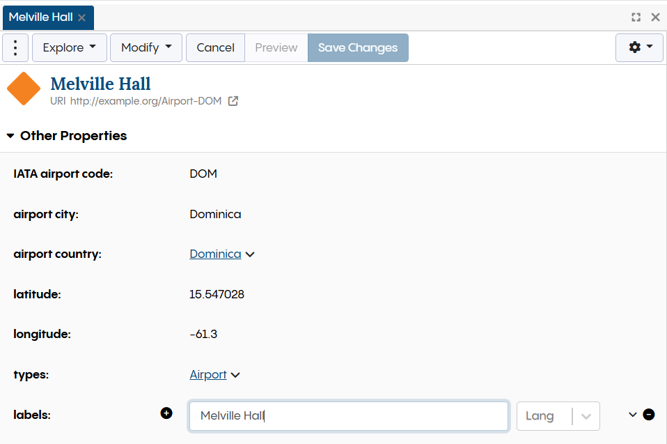 Codes Tab - Inline Edit Melville Hall