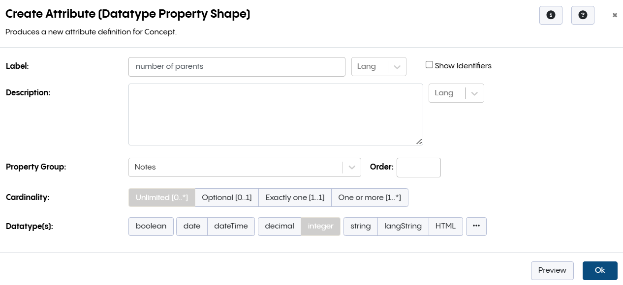 Create Attribute Form