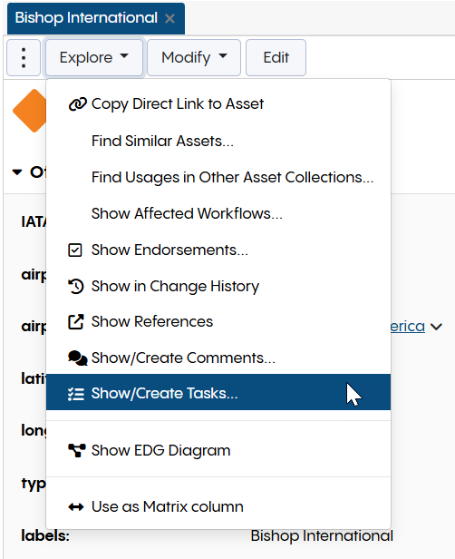 Explore - Show Tasks