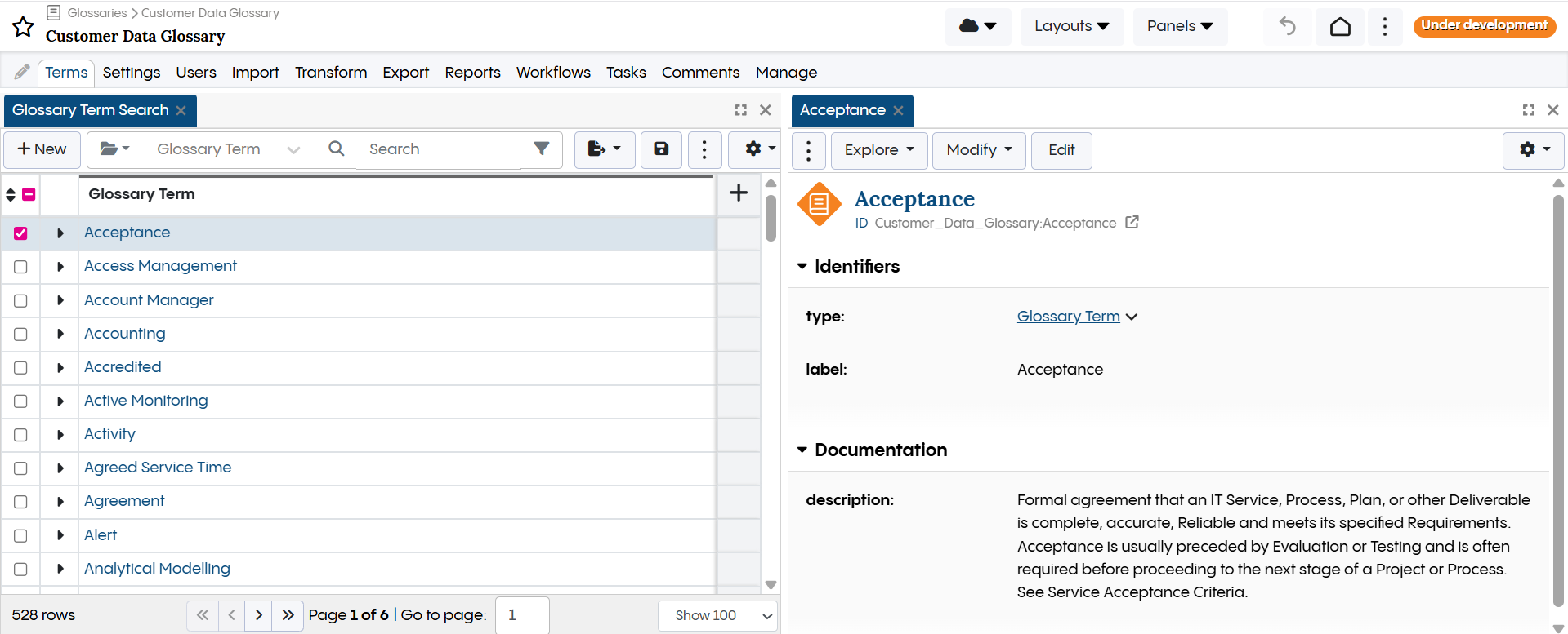 Glossary Term Information