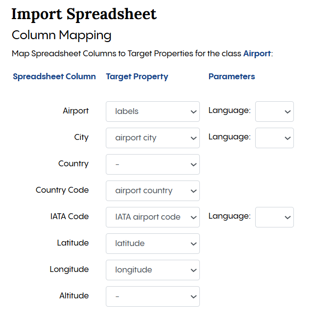 Import Spreadsheet