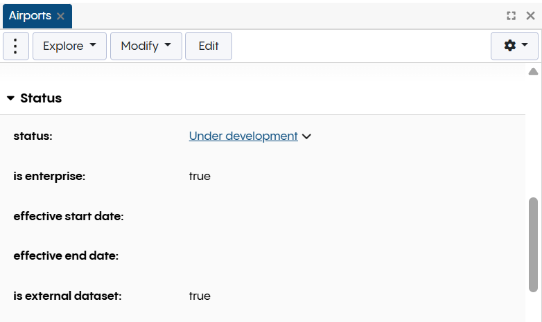 Reference Datasets - Expanded Status Section
