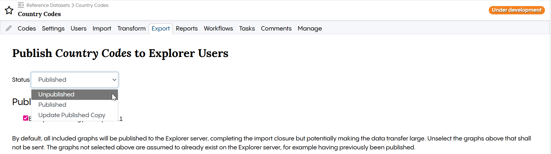 Unpublish Country Codes for Explorer Users
