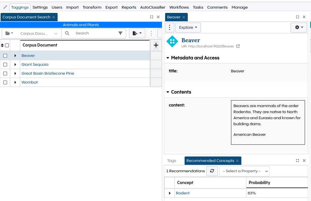 Selected Document with Recommended Concepts